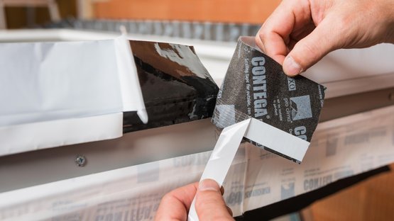 4. Stick the tape all around the window frame