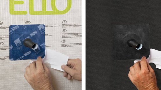 Self-adhesive grommets, blue/black, 15-30 mm (½”-1³⁄₁₆”)